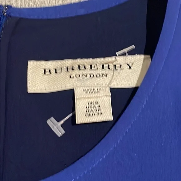 Authentic Burberry London Womens Silk Crepe Two Tone Shift Dress NWOT